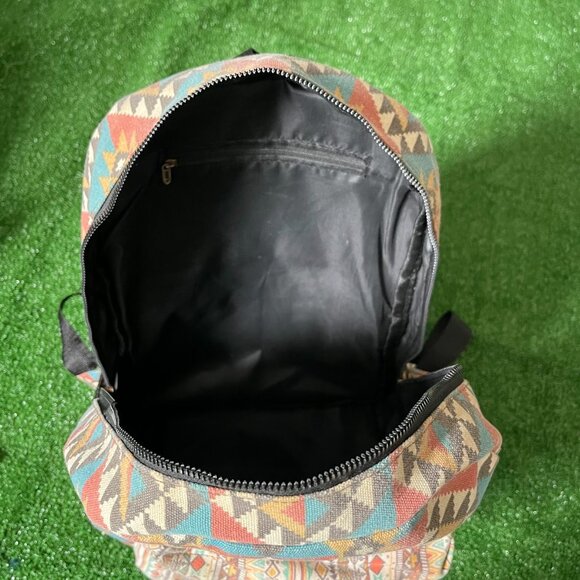 Aeropostale Geometric Pattern Bohemian Style Pockets Medium Backpack Bookbag - Picture 13 of 15